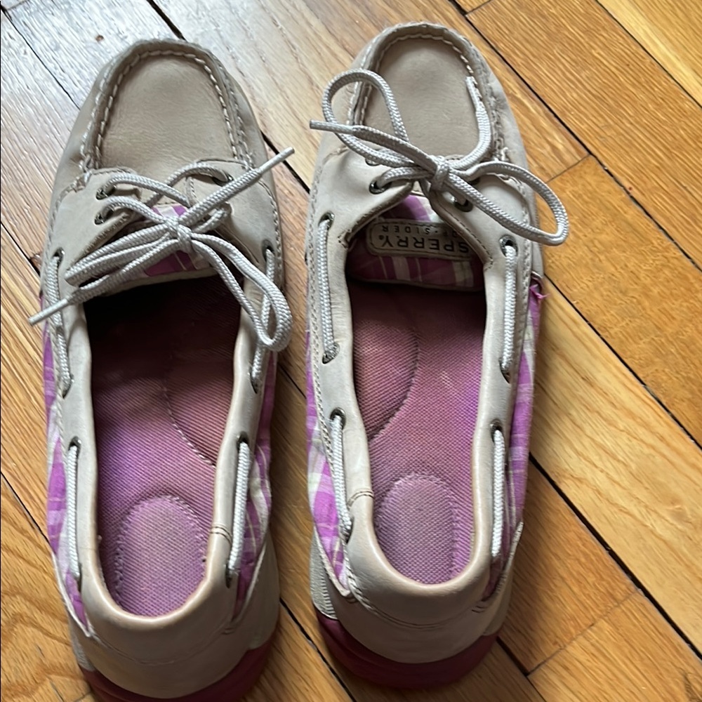 Sperry Women's Purple and Cream Boat Shoes